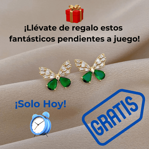 Colgante Alas Verdes™ Zirconita + pendientes de regalo (2x1)