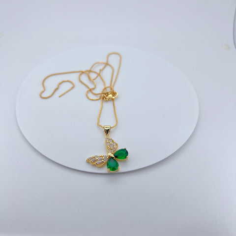 Colgante Alas Verdes™ Zirconita + pendientes de regalo (2x1)