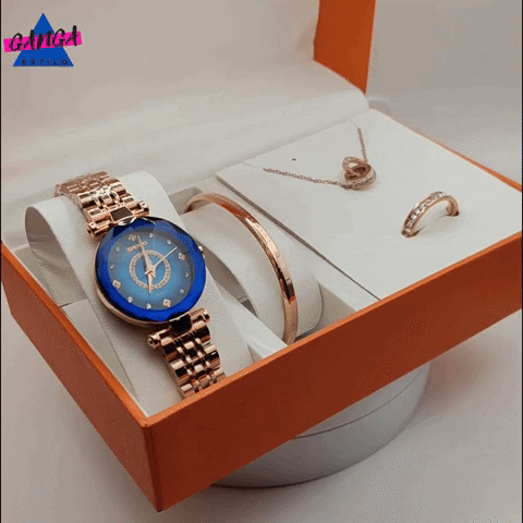 Reloj Meibin Seno® Oro 18K + Brazalete, Colgante y Anillo de REGALO🎁
